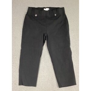 89th‎ & Madison Women's Black Capri's XL Waist Stretch Pull On Cropped Trousers